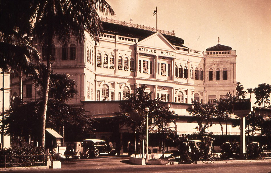 The Raffles Hotel in Singapore, circa 1921.
