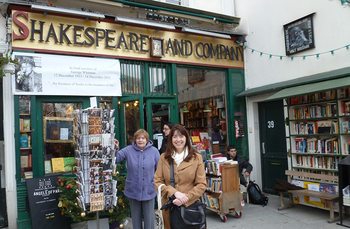 Outside of Shakespeare and Company, December 2012.