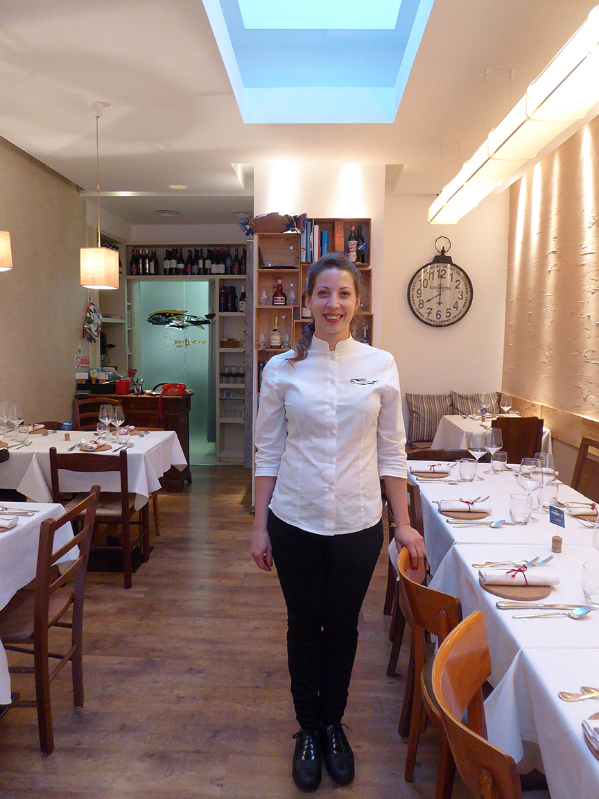 Lavinia de Santis in her restaurant Sughero in the Parioli neighborhood, Rome.