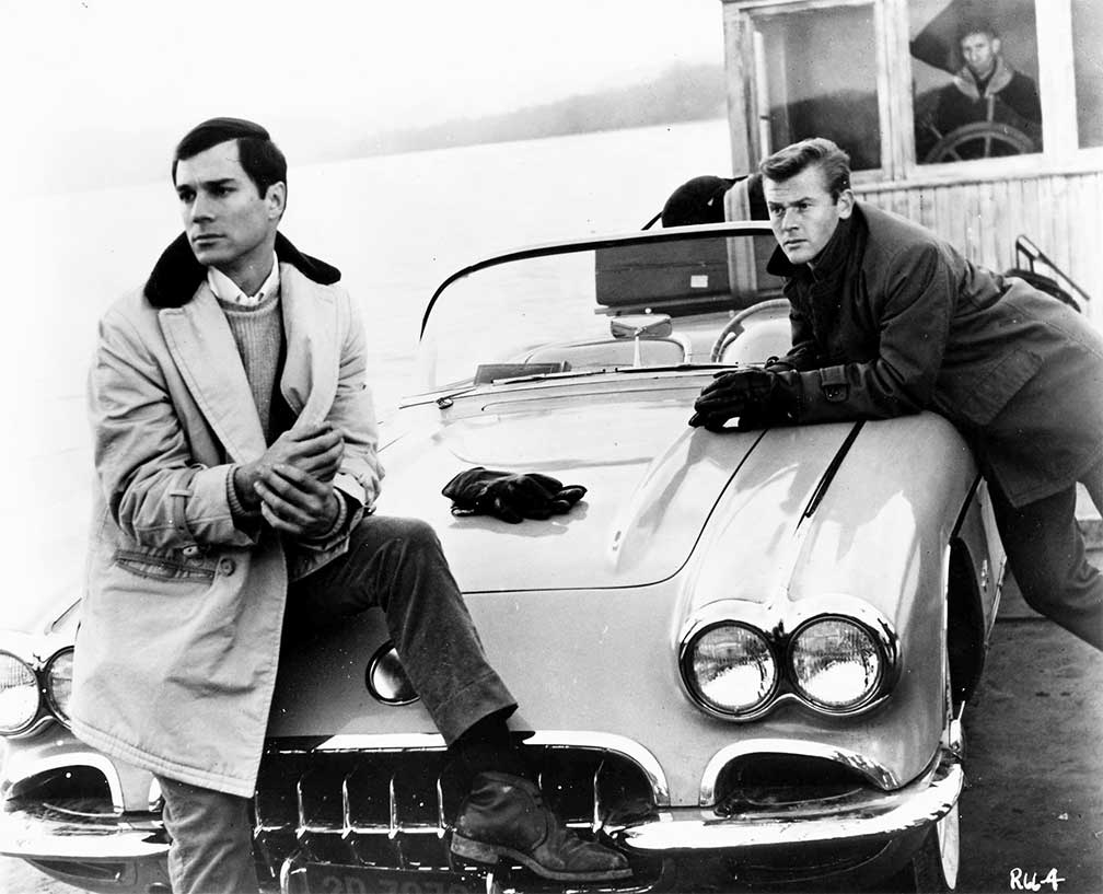 Martin Milner (right) and George Maharis, in the CBS TV show, Route 66.