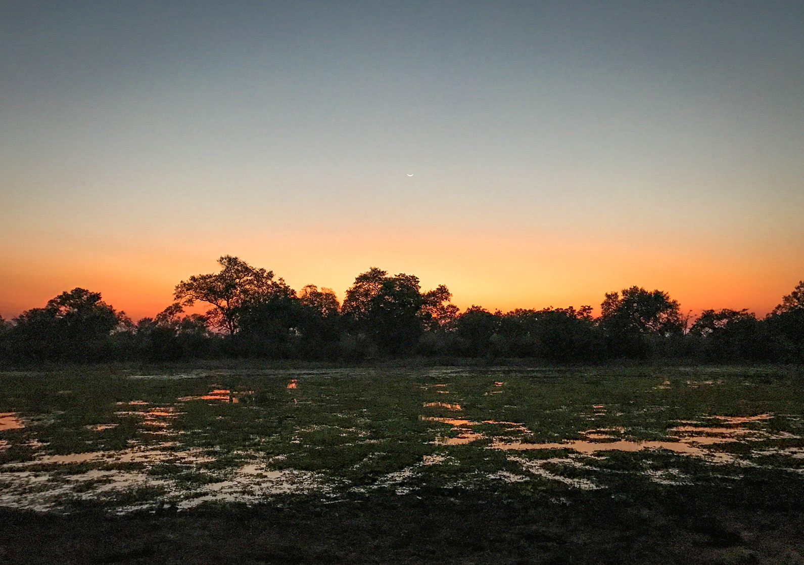 Sunset on a lagoon in South Luangwa National Park