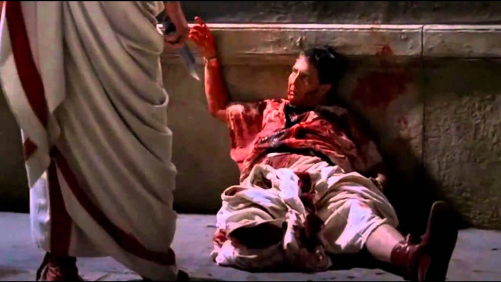 Ciaran Hinds as Julius Caesar in the series Rome.