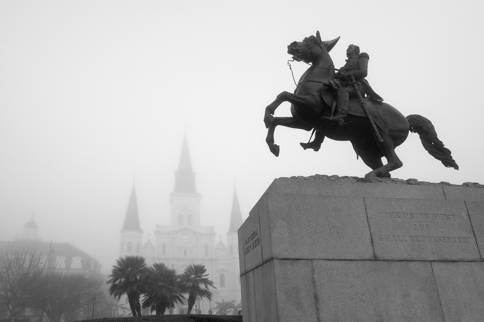 Jackson Square in the Fog by Ann Fisher