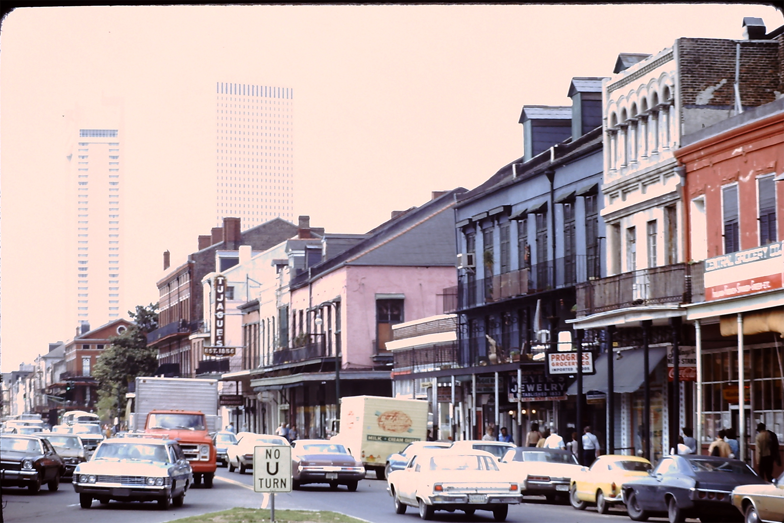 Decatur Street in the 1970's, nearing Jackson Square.