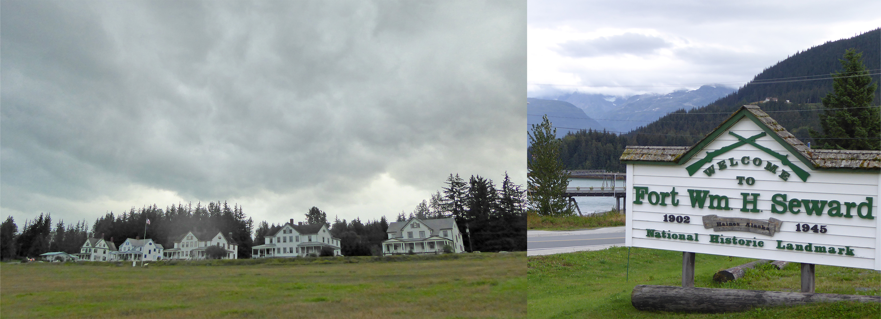 The site of Fort Seward, officers' quarters across the parade ground. All are now privately owned.