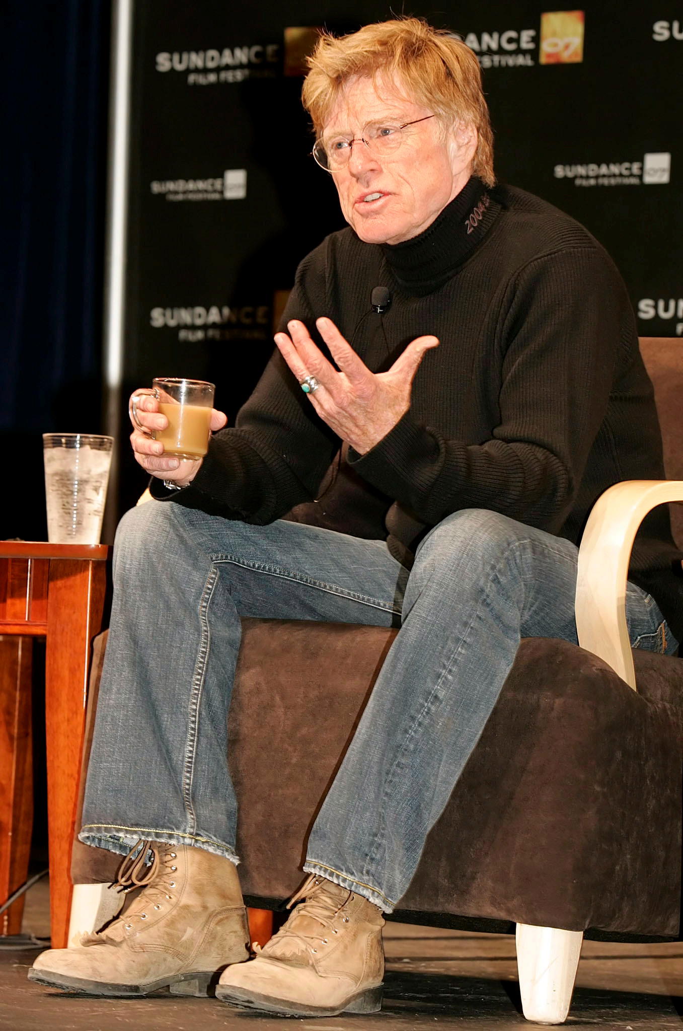 Redford answers questions during a press conference to open the 2007 Sundance Film Festival in Park City, Utah.