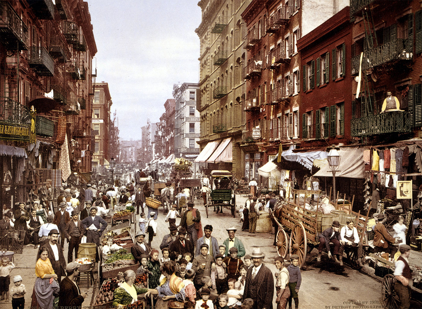 Mulberry Street on New York's Lower East Side, ca. 1900