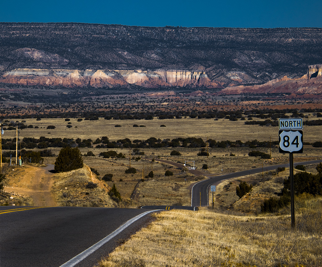 On Highway 84 in New Mexico, looking towards Ghost Ranch.
