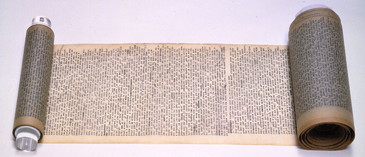 Kerouac's scroll manuscript of On the Road.