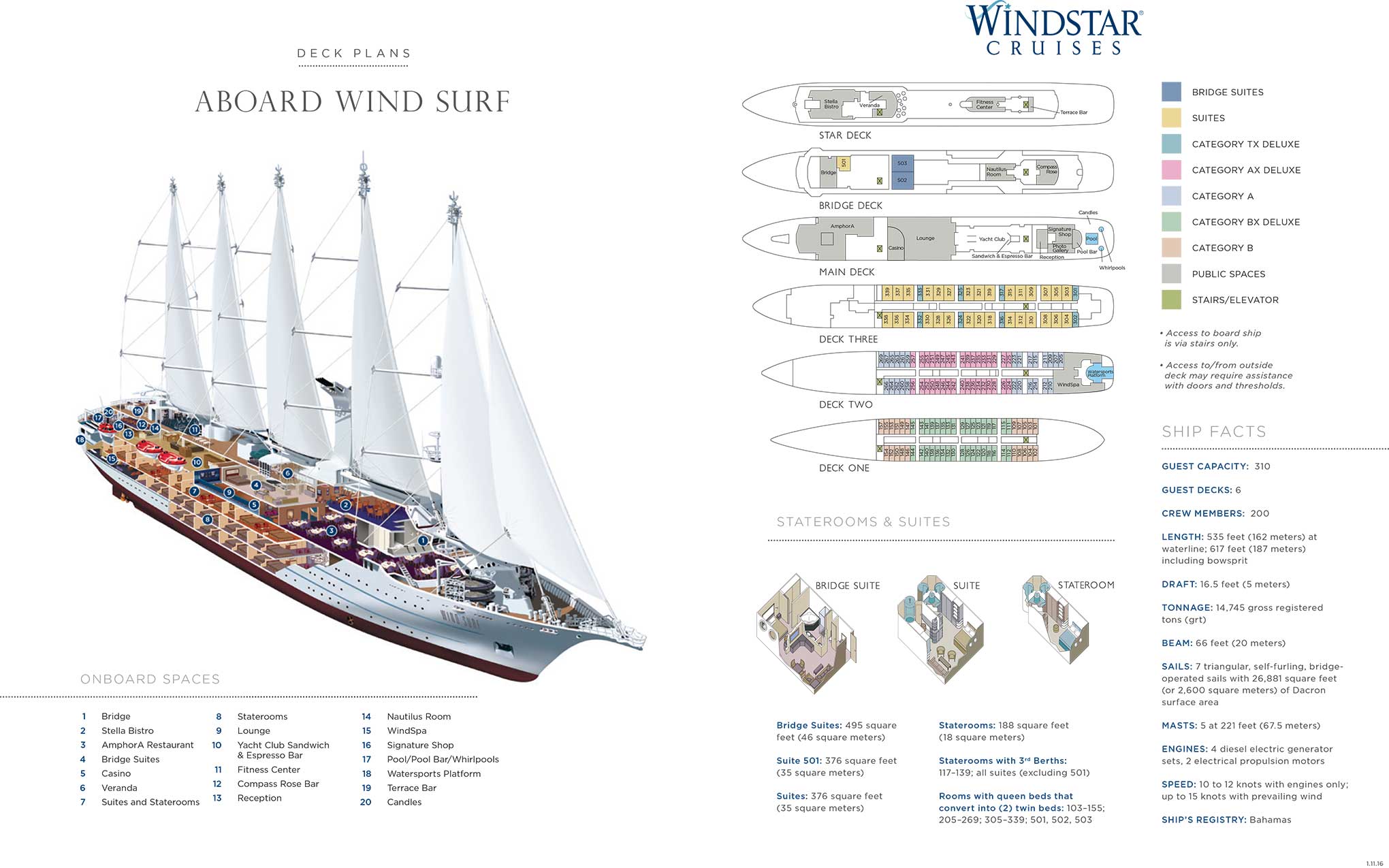 Windstar Windsurf Deck Plan