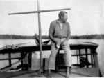 Hemingway on his boat El Pilar in Key West