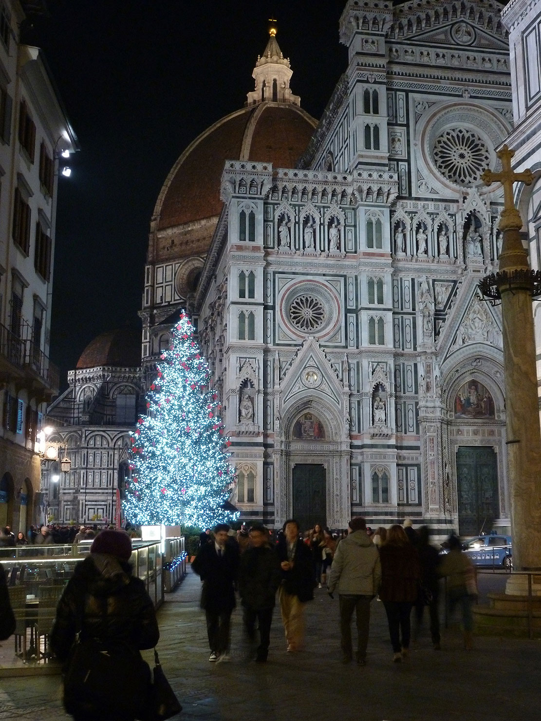 The Duomo, Santa Maria del Fiore -- Cathedral of Florence, is magnificent at Christmas.
