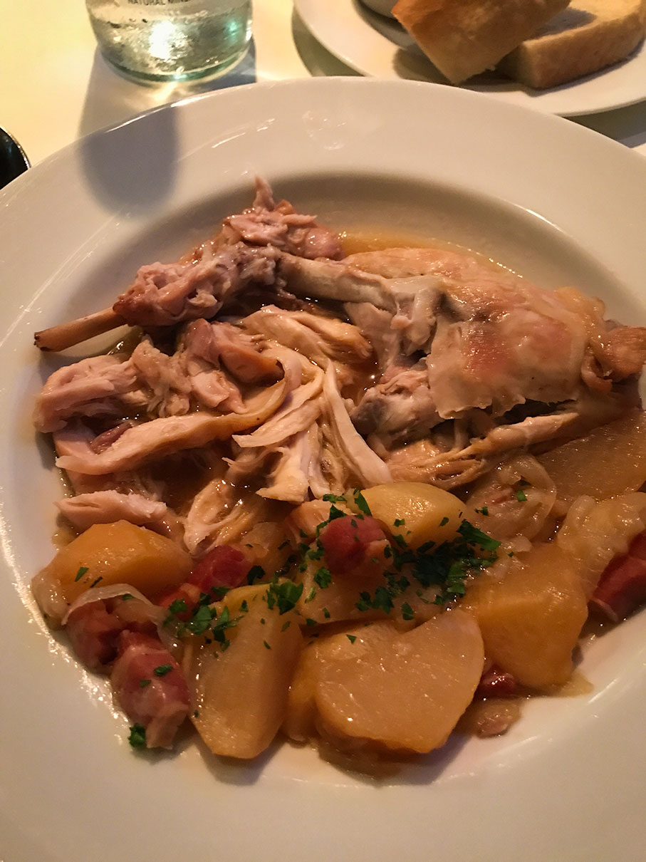 Braised rabbit with turnips and bacon at the Hereford Road restaurant Notting Hill and Bayswater London