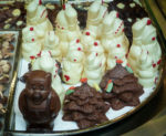 Christmas chocolates at the Caffe Rivoire in Florence Italy