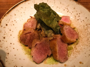 Roast Duck Breast at Fixe Southern restaurant in Austin Texas