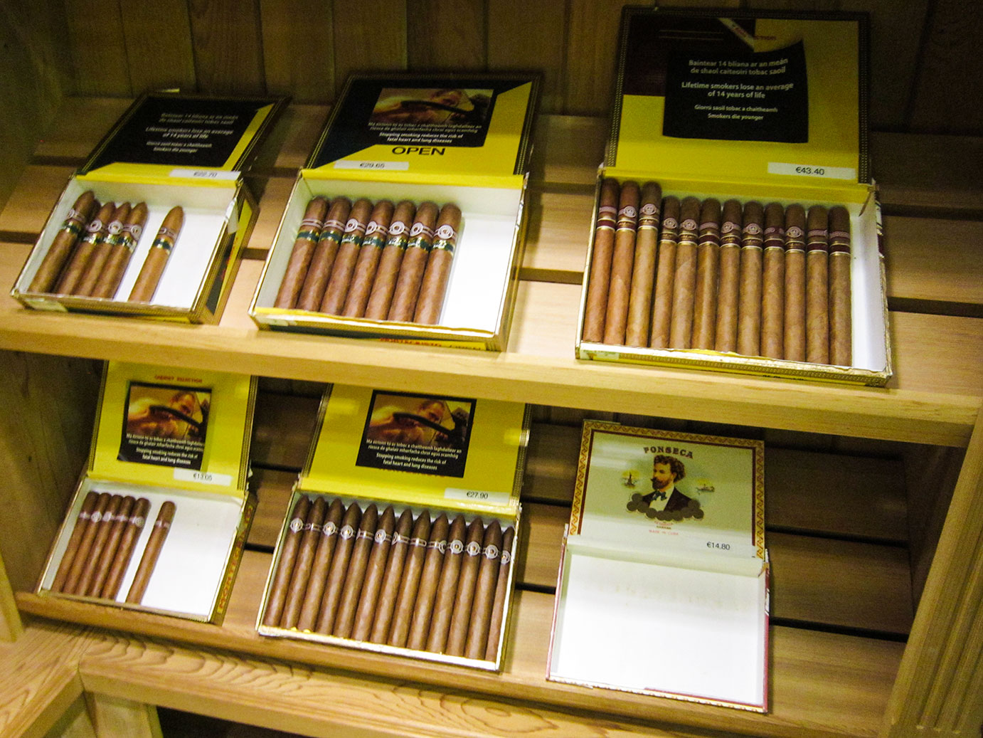 Cuban cigars in Peterson's humidor. Photograph, Glenn .Kaufman