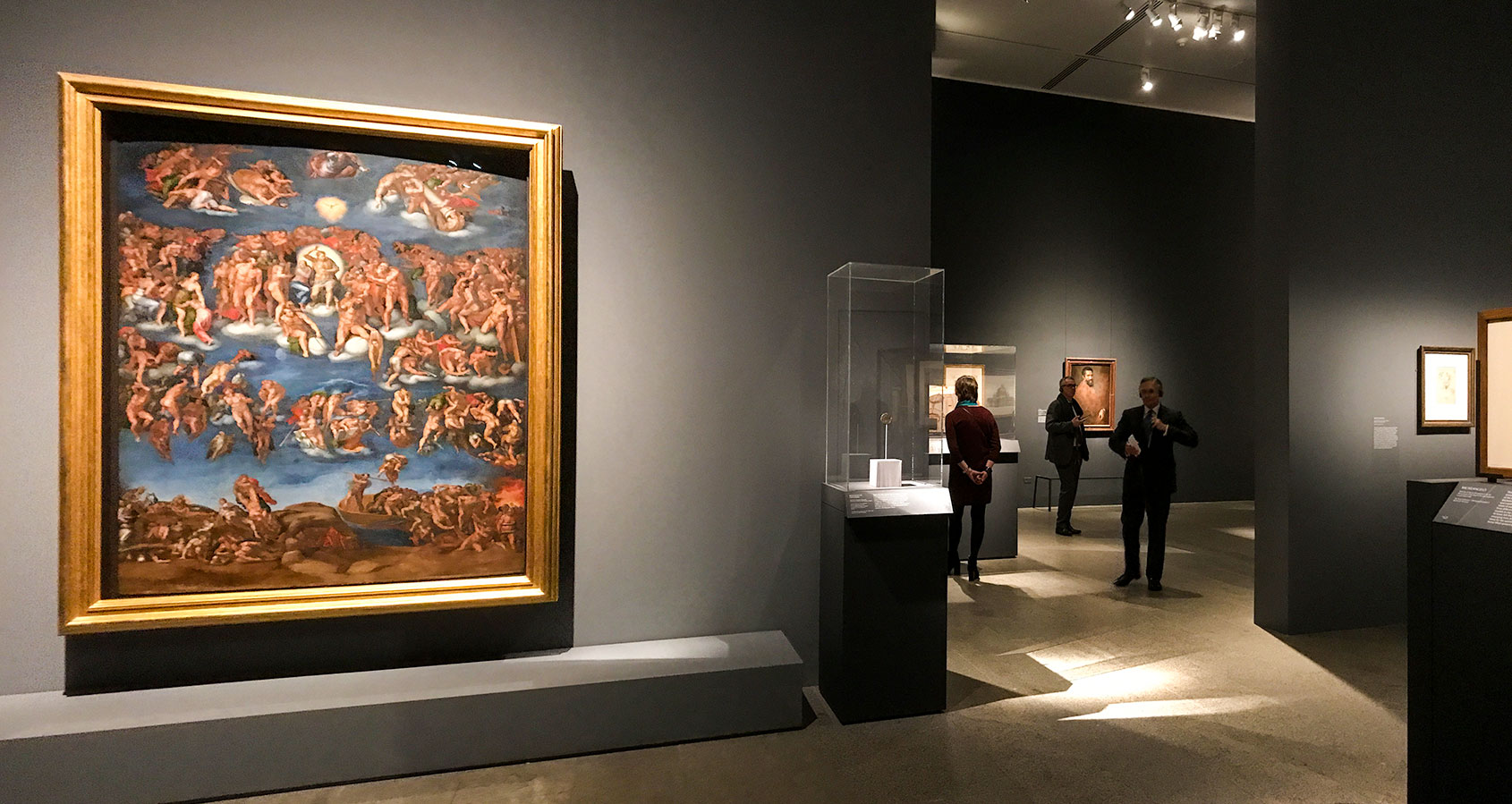 Second to last room in the displayed in the exhibit Michelangelo Divine Draftsman and Designer exhibit at the Metropolitan Museum of Art in New York