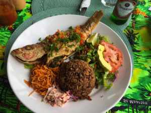 Pan Fried Snapper at Rosemary's in Marigot