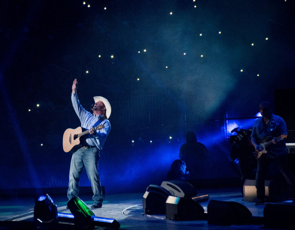 Garth Brooks performs "The River" before a record crowd at the final night of Rodeo Houston 2018.