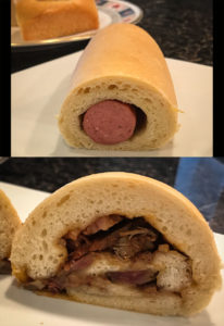 Kolache Factory: Mild Polish sausage (top), and barbecue-filled (bottom).