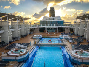 Celebrity Reflection outdoor pool. Photograph, Ann Fisher.