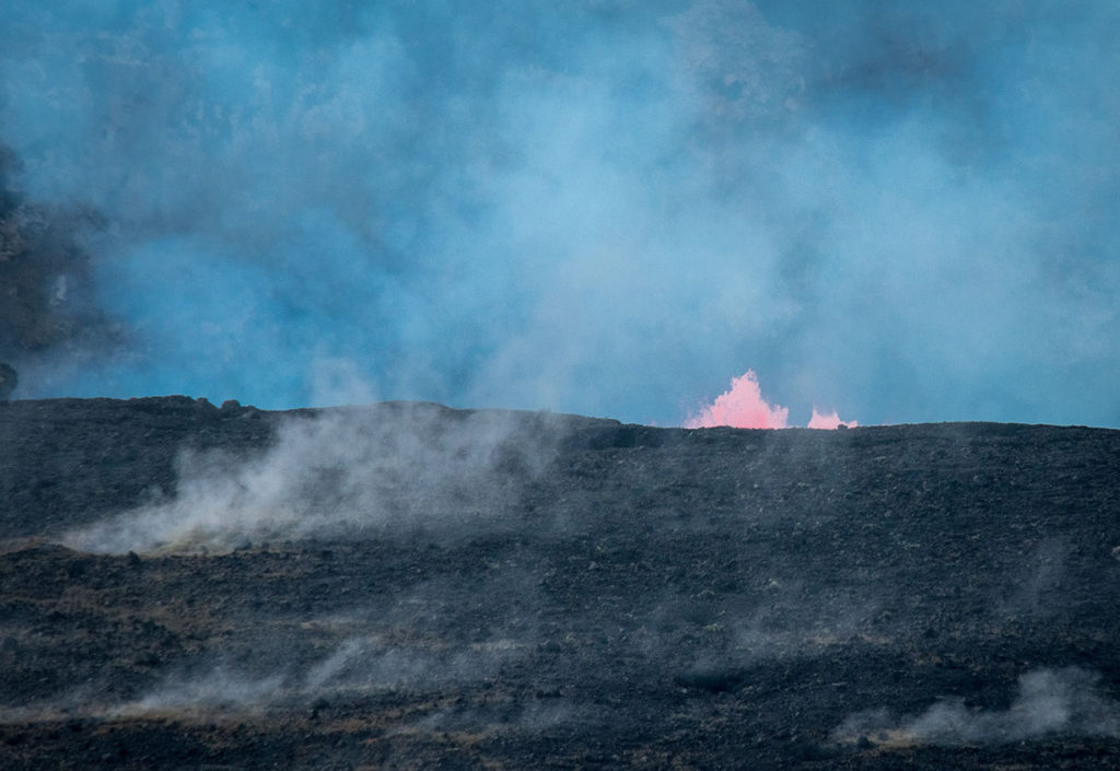 glimpse of lava at Kilauea