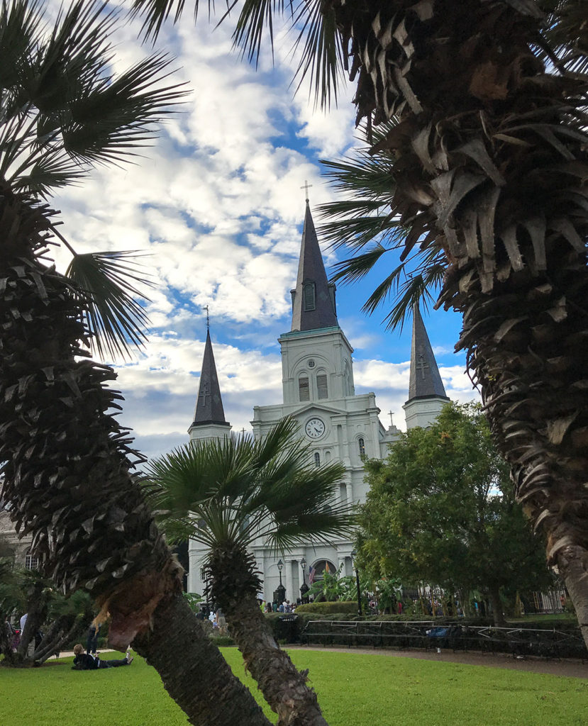 In Jackson Square, looking towards St. Louis Cathedral New Orleans