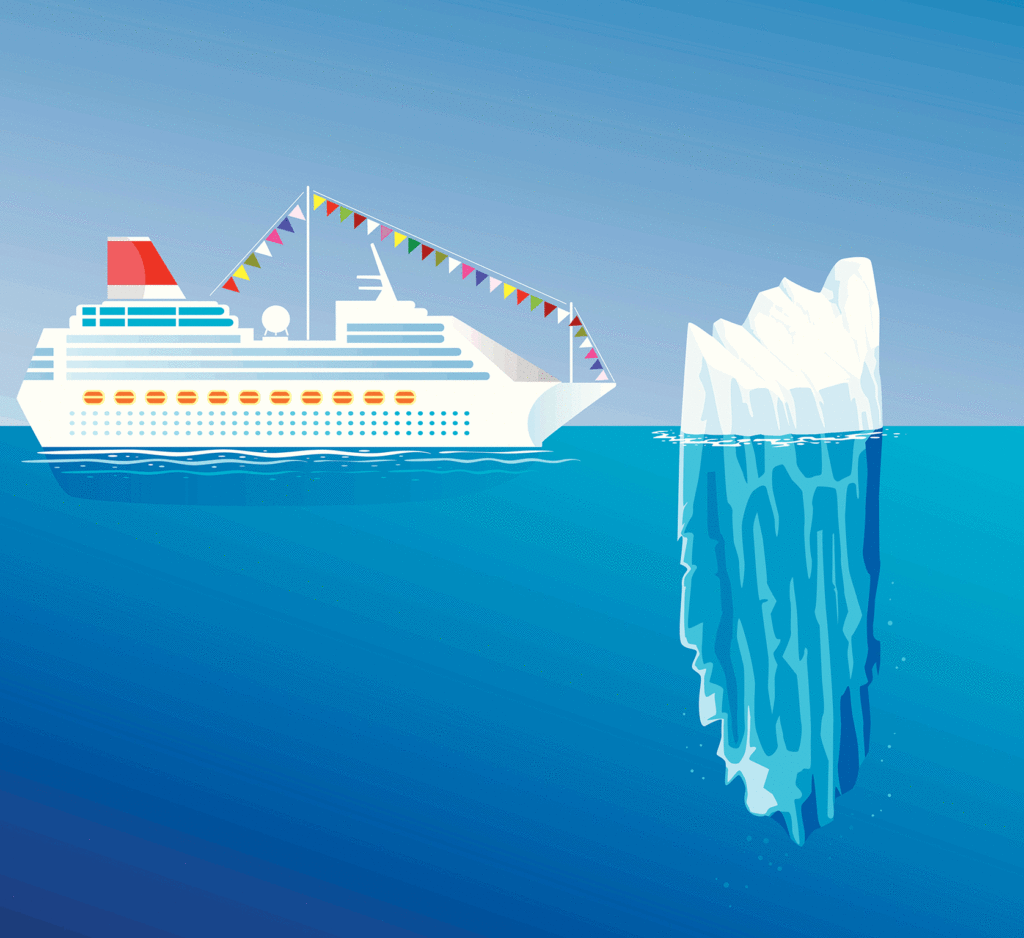 How do I get the best cruise deal? Picture of cruise ship hitting an iceberg
