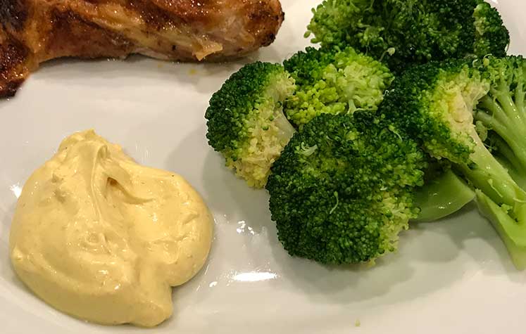 Broccoli and curried mayo