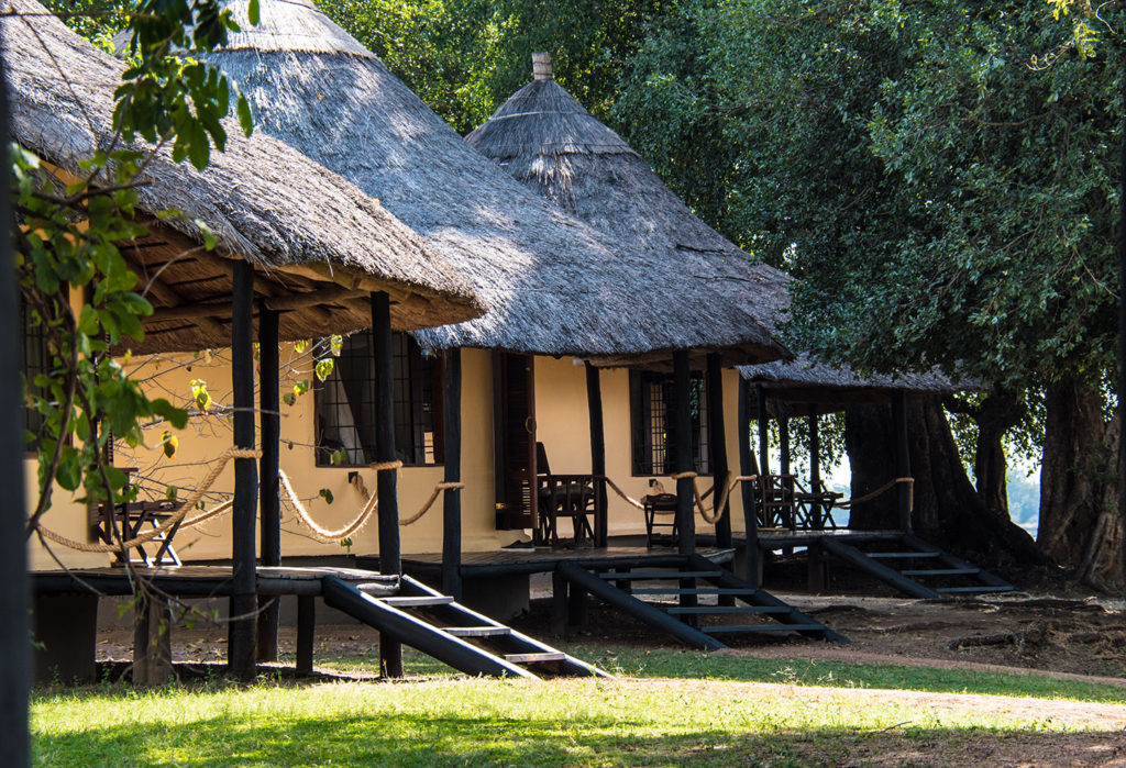 The rondels at Nsefu lodge -- the oldest lodge in South Luangwa National Park Zambia - on a Robin Pope Safari