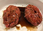 Lamb patties with Worcestershire sauce on both sides