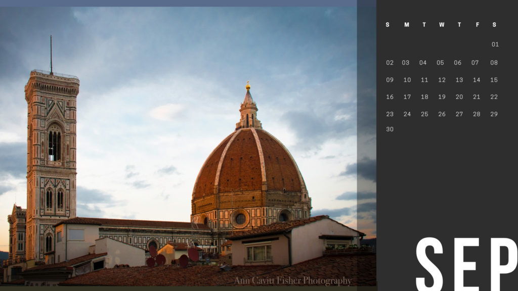 September 2018 Calendar Wallpaper Duomo Florence