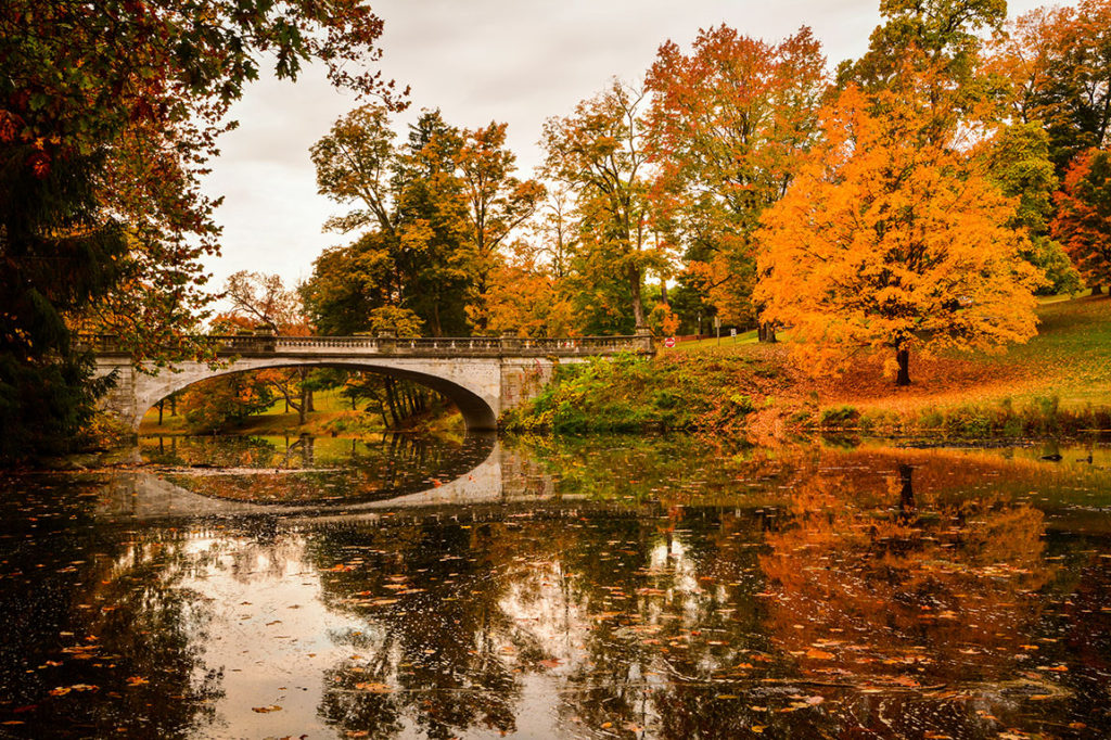 White Bridge on the grounds of the Vanderbilt Mansion in Dutchess County, New York. 