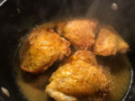 Adding the chicken back into the vinegar sauce at the very end - just before serving