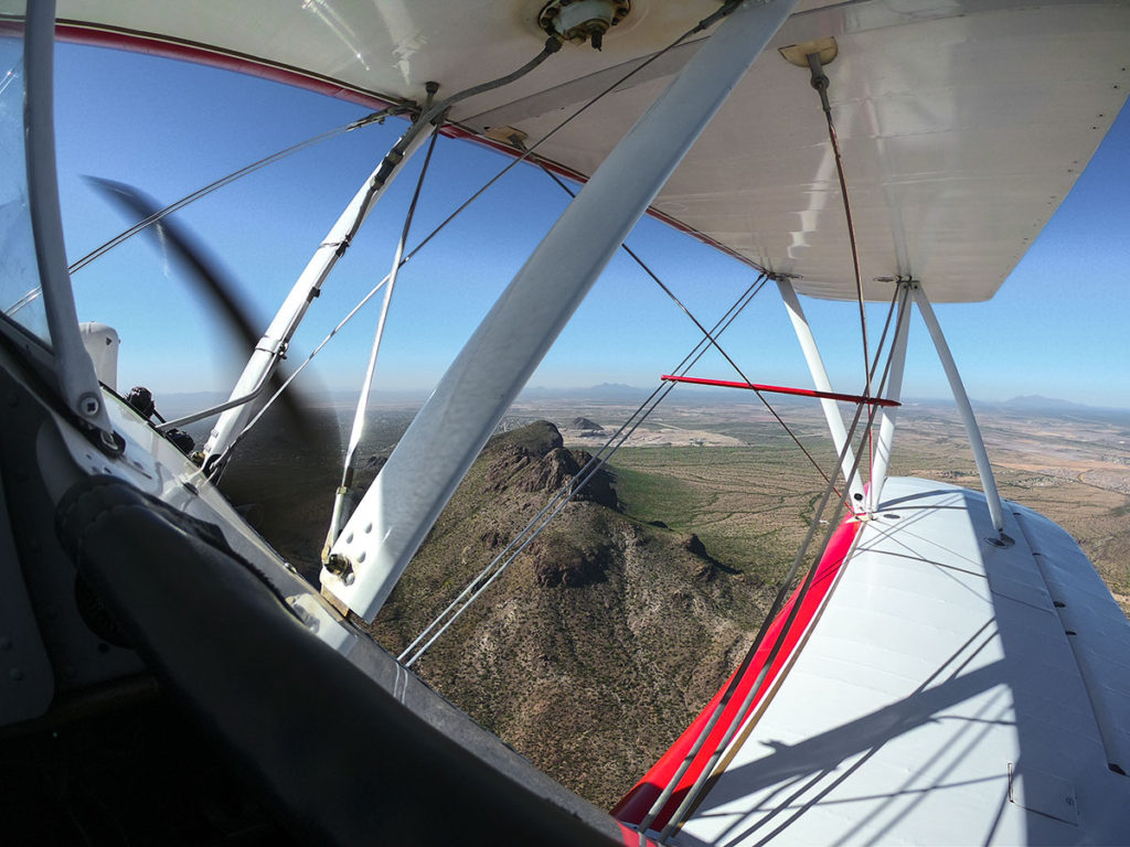 Stearman Biplane flying near Tucson