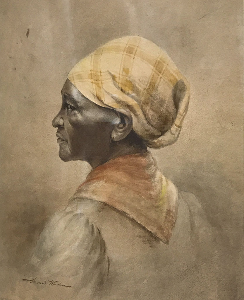 Black Woman in a Yellow Bandana. Watercolor. Maria Howard Weeden