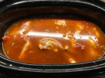 Chicken settled into slow cooker - crockpot southwest chicken stew