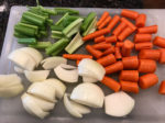 Chunky cut veggies for pot roast