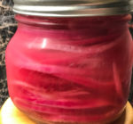 fast Pickled red onions in a mason jar