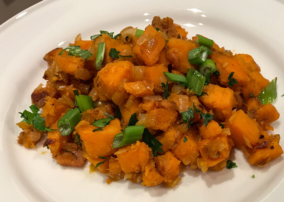 Sweet Potato Hash with Bacon and Smoked Paprika