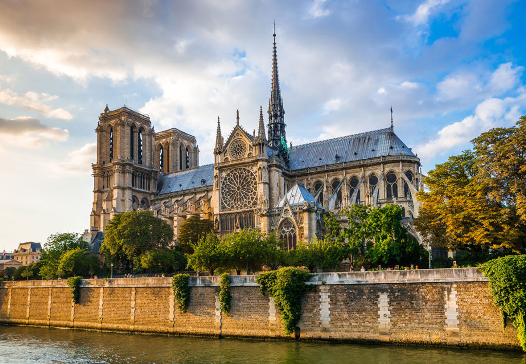 Notre Dame de Paris at sunset