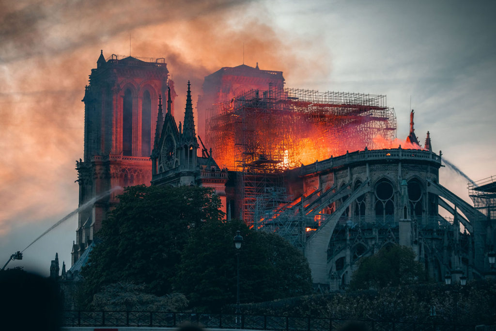 Notre Dame de Paris on fire, April 15 2019